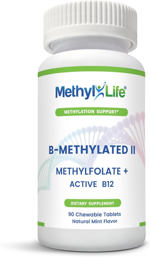 Methyl-Life B-Methylified II, Pure Pharmaceutical Grade Professional Strength Active Folate και B12 (ως Methylcobalamin, 3,75 mg) - 3 Μήνες Προσφορά. Μασώμενα