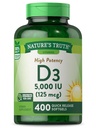 Doğanın Gerçek Vitamin D3 5000 İ Softgels | 400 Kont | Yüksek Potency | Non-GMO & Gluten Free Supplement