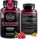 Black Forest 5X Berberine a Dihidrberine Supplement (Super Berberine Now 5X Daha Düzenli Berberine HCL) En İyi Dihidrberine with Ceylon Cinnamon - Benzer şekilde Berberine Phytosome