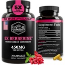 Black Forest 5X Berberine a Dihidrberine Supplement (Super Berberine Now 5X Daha Düzenli Berberine HCL) En İyi Dihidrberine with Ceylon Cinnamon - Benzer şekilde Berberine Phytosome