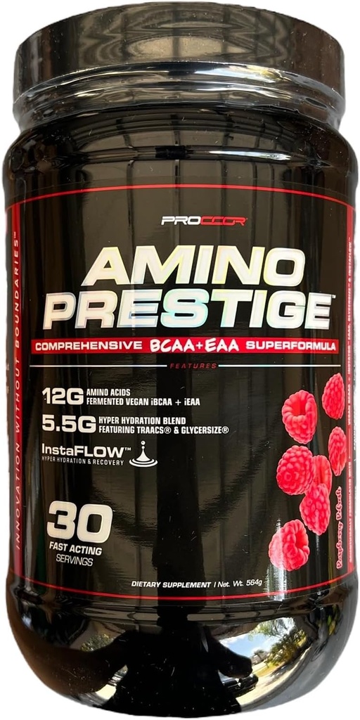 Amino Prestige - Premium iBCAA & iEAA Vegan/Fermented Amino Asit IntraWorkout Formula - Doğal Flavored BCAAs - 30 Hizmet (Mavi Mojito)