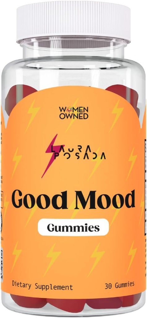 Laura Posada Mood Support Gummies Saffron Supplement 30 Count 100% Natural | Hormonlar veya Kimyasallar | Cruelty Free | Women Owned Company | Gluten Free | Made in the USA
