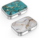 Pill Box 2 Karşılaştırma Küçük Pill Vakası, Pocket veya Purse Pill Organize Pill Konteynerleri Vitaminler, İlaçlar, Balık Yağı ve Supplements(2ücretli)
