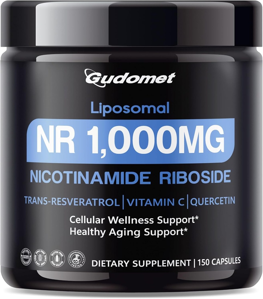 Liposomal NR (Nicotinamid Riboside) Trans-Resveratrol, C & Quercetin - Destekler Hücreler Wellness & Sağlıklı Ağlama - ABD'de Yapılan Kapsüller - Made in the USA
