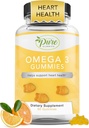 Pure By Nature Omega 3 Gummies for Yetişkinler & Çocuklar, Omega 3 Fatty Acid Supplements with Omega 3 6 9 for Circulatory Support, No Fish Oil Orange Flavor Omega Gummies, 60 Days Supply (60 Count)