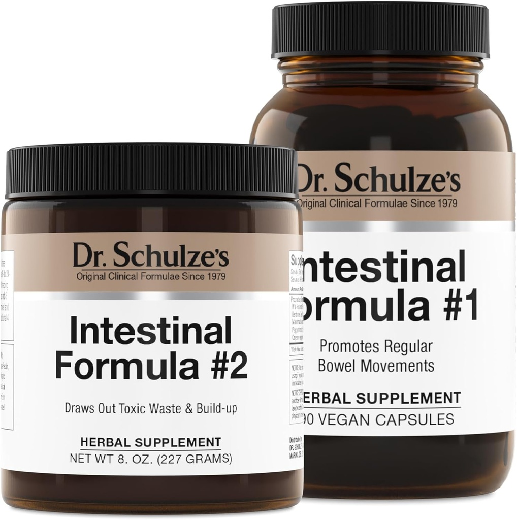Dr. Schulze'nin Intestinal Formula #2 (8 Ounces) ve Intestinal Formula 1 Capsules (90 Capsules) - Organik Herbal Supplements