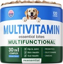 Köpek Vitaminleri ve Supplements Chewable - Glucosamine Omega Probiyotikler - Skin & Coat, Hip & Ortak & Gut Health - Adult & Senior, Small & Large Breed - 120 Ct Beef