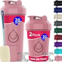 2 PACK, 28 oz & 20 oz Shaker Şişeler Protein Mixes için Güçlü Tel Whisks ile | Leakproof Blender Shaker Şişe Paketi | Domuzlu Şişe | Shaker Şişe | Shaker Kupası