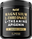 Magnezyum L-Threonate 1500 mg L-Theanine 200 mg Apigenin 100 mg Supplement - 90 Capsules - Concentration, Comfortable Mind & Brain Health - 10% Purified Elemental Magnezyum
