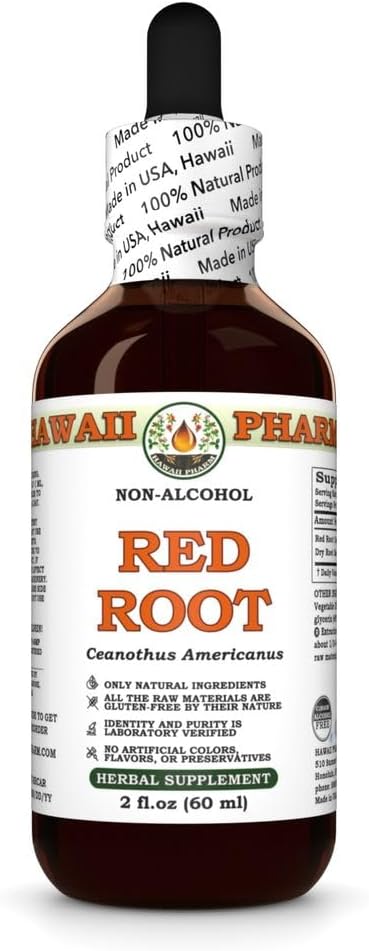 Hawaii Pharm Red Root Alcohol-Free Extract, Glycerite for Heart and Lymphatic Wellness, Promotes Digestive Comfort, Aids Detoxification, Supports Gut Balance and Nutrient Absorption - 2 fl.oz