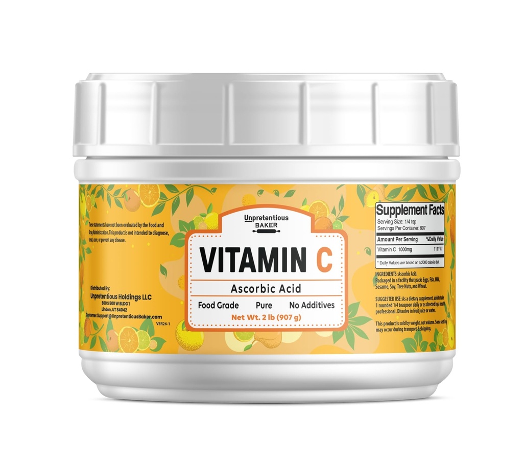 Unpretentious Vitamin C Toz (2 lb) Ascorbici, Resealable Tub