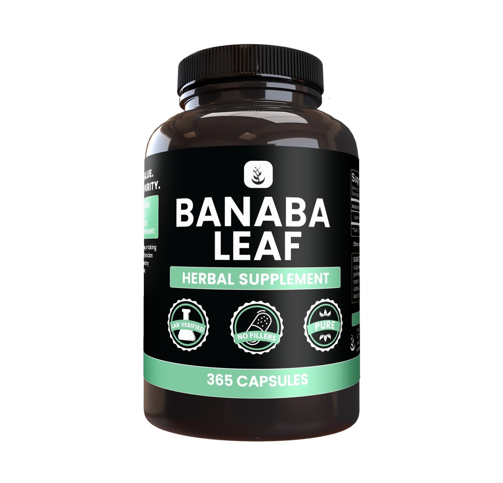PURE ORIGINAL INGREDIENTS Banaba Leaf Extract (365 Κάψουλες) Όχι Μαγνήσιο ή Ρύζι Fillers, πάντα καθαρό, Εργαστήριο Επαληθευμένο