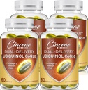 Ubiquinol CoQ10 600 MG Softgels με Omega-3 & Shilajit & PQQ, Advanced Dual-Delivery Coenzyme-Q10, Active CoQ10 Ubiquinol Supplement for Fertility, Antioxidant, Heart, Brain & Energy, 240 Services