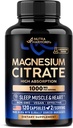 Magnesium Citrate Capsules 1000mg | High Absorption Supplement - Sleep, Muscle & Heart Support - Vegan | Non-GMO - Made in USA - As Powder | Pills | Tablets - 120 Capsules, 2 Month Supply