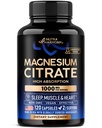 Magnezyum Citrate Capsules 1000 mg | High Abxia Supplement - Sleep, Muscle & Heart Support - Vegan | Non-GMO - ABD'de Made - As Toz | Pills | Tabletler - 120 Capsules, 2 Ay Supply