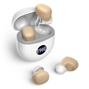 İşitme Aids, batarya işitme Aids for Seniors with Gürültü Cancelling, Small In Ear No Squealing İşitme Amplifiers Update maximumGet 40dB with Oval Şarj Case LED Power Display, Beige