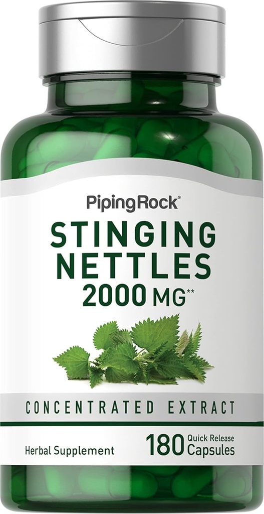 Piping Rock Stinging Nettle Capsules 2000 mg | 180 Pills | Concentrated Leaf Extract | Non-GMO & Gluten Free Herbal Supplement
