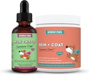 WONDER PAWS Süt Butle Drops Plus Skin + Coat Yumuşak Chews - Köpekler Liver ve Kidney Desteği için, Detox & Skin and Coat Health - Milk Thistle 2 Ounces - Skin + Coat Chews