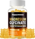 Μαγνήσιο Γλυκινικό Gummies 1000mg - Συμπλήρωμα μαγνησίου χωρίς ζάχαρη με βιταμίνη D, B6, CoQ10 για υποστήριξη ηρεμίας & ύπνου - 60 Orange Gummies
