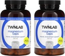 Twinlab Caps - Yüksek Aborps Ölçümü Leg Cramps Relief - Magnezyum Capsules for Stress Relief, 420 mg, 200 Count, 2 Pack