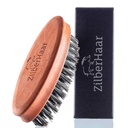 ZilberHaar Pocket Mustache ve Beard Brush - Stiff Boar Bristles Small Brush - Mükemmel Ayıd Grooming Tool - Relieves sakal itch - Kısa ve Orta - Avrupa'da Made in Europe
