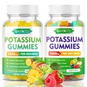 Potasyum Gummies 1000 mg, Yüksek Potency Pyumları Yetişkinler Kadınlar ve Erkekler için Gummies takviyeler, Pyum Gummies Support Leg Cramps & Muscle Health, Pinele & Meyve Flavor