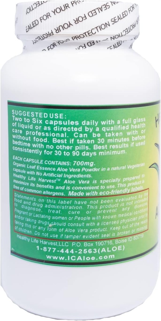 ICAloe Capsules - IC Supplements, Non-GMO, 30 Yıl Vejetaryen - Her şişe 90 - 700 mg caps vardır