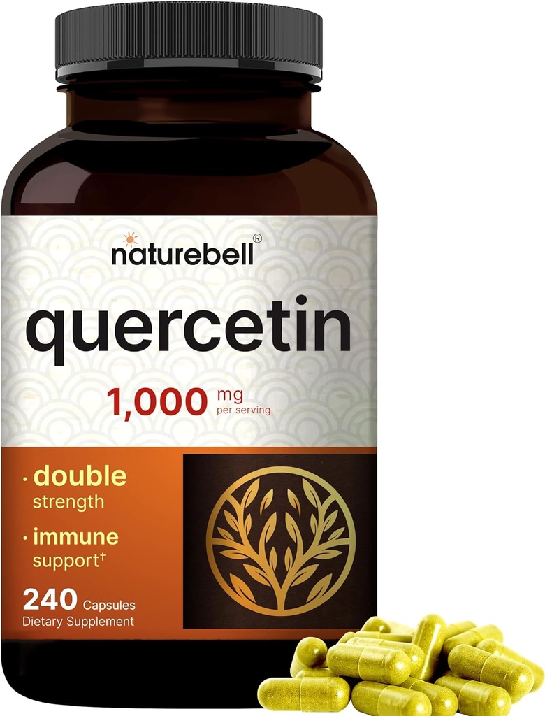 NatureBell Quercetin 1000 mg Per Servisi, 240 Capsules | Immune Support için Ultra Güçlü Biyoflavonoyak Supplement | Üçüncü Partili Test Edildi, Gluten-Free-GMO, Gluten-Free