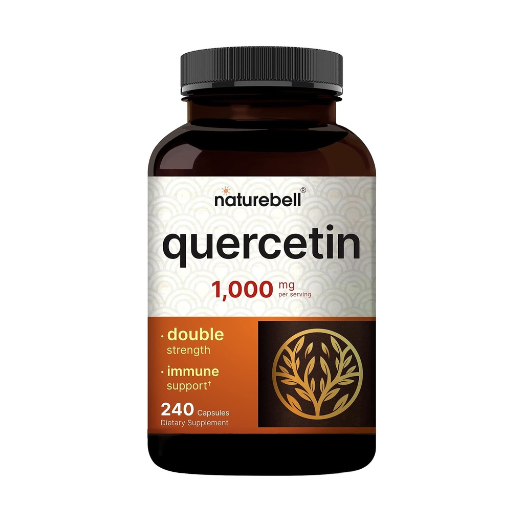 NatureBell Quercetin 1000 mg Per Servisi, 240 Capsules | Immune Support için Ultra Güçlü Biyoflavonoyak Supplement | Üçüncü Partili Test Edildi, Gluten-Free-GMO, Gluten-Free