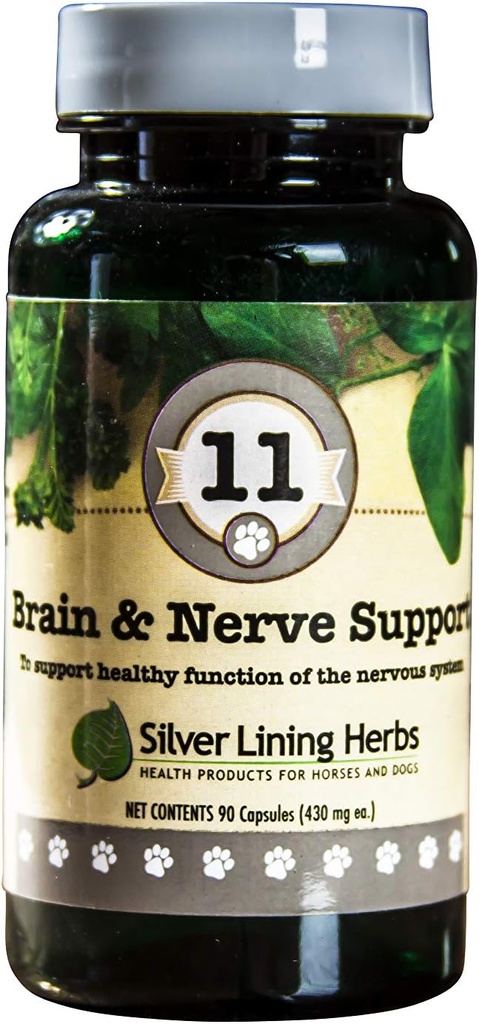 Silver Lining Herbs 11 Canine Brain & Nerve Support - Doğal Ürün Nervous System, Brain, & Spinal Cord - Herbal Supplement Mutluluğu ve İyi Ayrılmalarını Sağlıyor - 90 Capsules