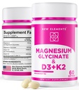 Γλυκινικό μαγνήσιο 500mg με βιταμίνη D3 10.000 IU υψηλής ισχύος & βιταμίνη K2 200mcg 