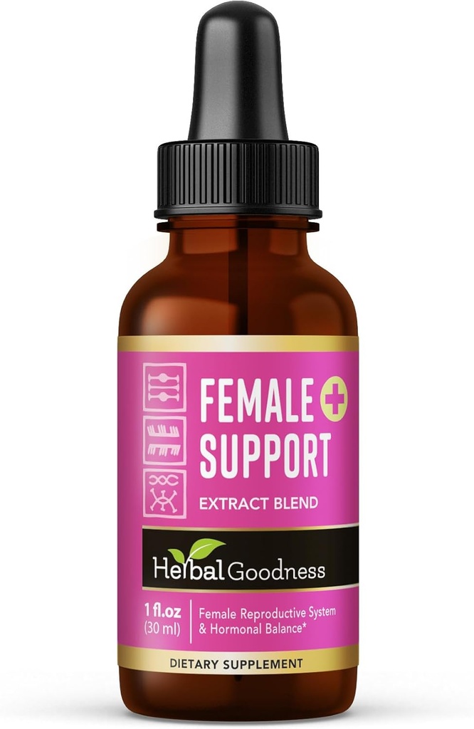 Herbal Goodness Kadın Desteği Tamam 1 Fl. oz - Kadınlar Hormonal Sağlık, Enerji ve Wellness için Doğal Herbal Doz - Adaptojenik Sıvı Formula - Non-GMO, Gluten-Free – 1 Şişe