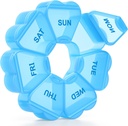 Büyük Haftalık Pill Organizer, Pill Box 7 Gün, KAPENS Günlük Vitamin Vaka Büyük Kapasite Karşılaştırması, Balık Yağı Tamamları için Pill Konteynerleri, Blue