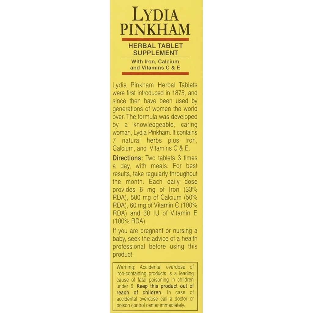 Lydia Pinkham Tabletισκία - 72 Tabletισκία