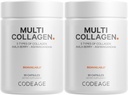 Codeage Multi Collagen Capsules – 5 Collagen Types I, II, III, V & X – Hydrolyzed Grass-Fed Bovine Protein with Ashwagandha, Amla, and Vitamins - 2-Pack