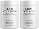 Kodaj Multi Collagen Capsules – 5 Collagen Tip I, II, III, V & X – Hydrolyzed Grass-Fed Bovine Protein with Ashwagandha, Amla, and Vitamins - 2Pack