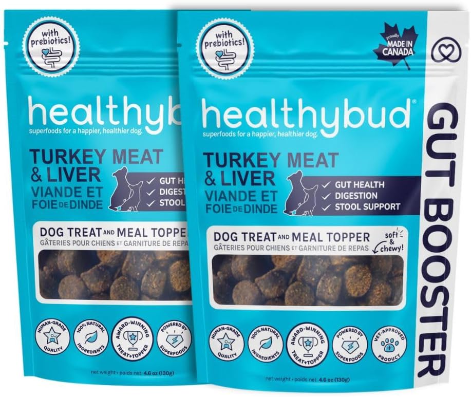 Sağlıklı Türkiye Dog Probiyotik Chews - Gut Health Support - Prebiyotik, Fiber & Vitamin, Puppy Liver Bites for Hassas Stomach, Dog Stool Hardener (4.6oz per Pack 2Pack)