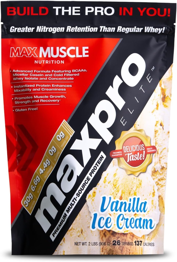 Max Muscle Maxpro Elite Whey Protein Powder 