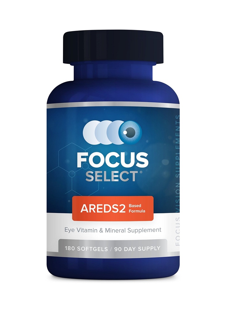 Focus Select AREDS2 Based Eye Vitamin-Mineral Supplement - upplement for Eyes (180 ct. 90 Day Supply) - Low Zinc Formula - Eye Vision Supplement and Vitamin