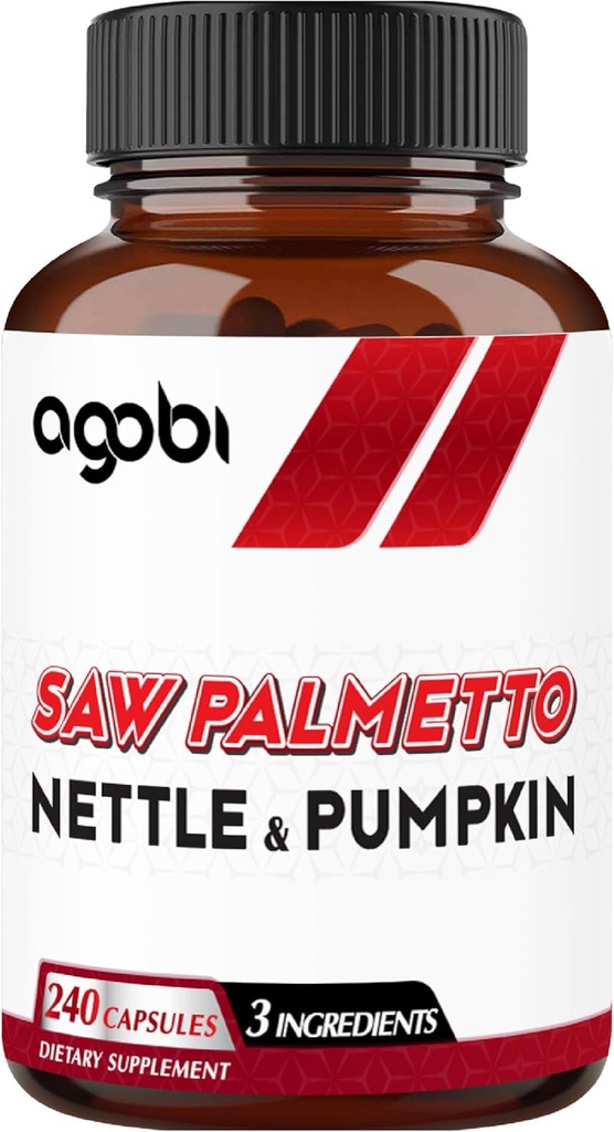 agobi Saw Palmetto συμπλήρωμα με Nettle Leaf & Pumpkin - Υποστήριξη για την ανάπαυση Mood, την υγεία των μαλλιών, το ανοσοποιητικό σύστημα & την παραγωγή ενέργειας - 240 κάψουλες Veggie για 4-Month Suppply