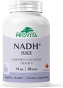 PROVITA NADH+ Forte | Bilişsel Destek Supplement with NADH, Coenzyme Q10 & Chlorophyll | Enerji Desteği, Focus, mental Clarity & Brain Health | Vegan Capsules | High Abase Hücreleri