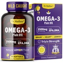 Omega-3 Fish Oil, 3500 mg, High EPA & DHA - Balık Tadısı Yok, Swallow, Burpless, Natural Lemon – Supports Heart, Brain & Joint Health – 90 Softgels – Wild Caught.