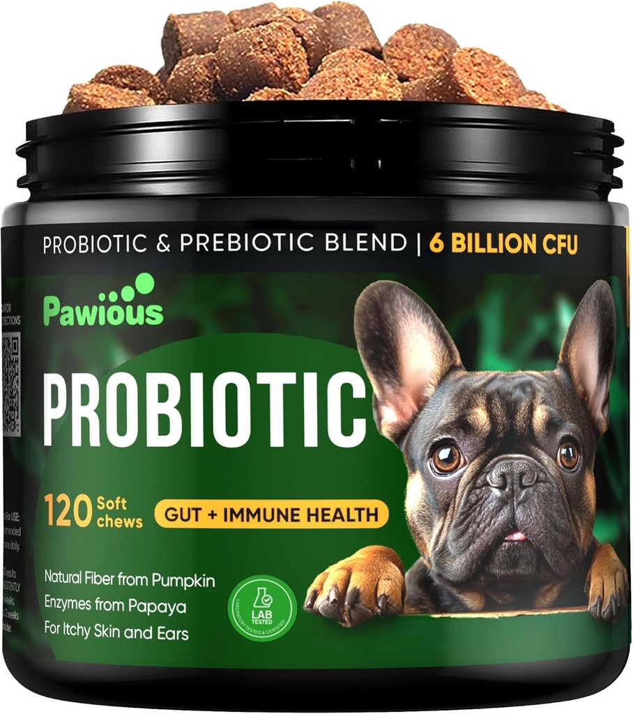 Köpekler için Probiyotikler - Digestive Enzymes Gut Flora, Digestive Health, Immune System - Diarrhea Support, Itchy Skin, Allergies - Candy, Flaxseed Meal, Papaya Toz - Probiyotik Chews for Dogs