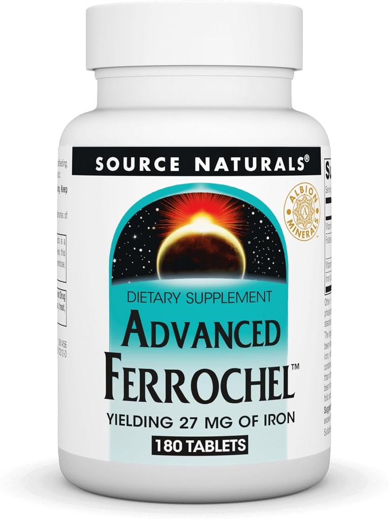 Source Naturals Advanced Ferrochel, Diyetsel Supplement Demir 27 mg - 180 Tablet