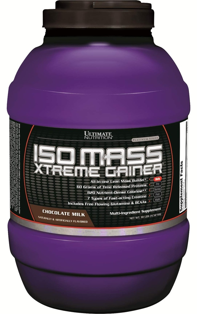 Ultimate Beslenme ISO Mass Xtreme Winer, Kilo Wintine ile Protein Tozu, 60 Protein Gramleri, Whey Isolate Protein Tozu, 30 Hizmetli 10 LBS, Chocolates, 10 LBS,