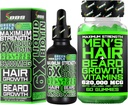 Κιτ ανάπτυξης γενειάδας w/ 6X Liquid BIOTIN συμπλήρωμα με κολλαγόνο Peptides + 620.000mcg 14-in-1 BIOTIN Gummies/Beard Growth Vitamins & Hair Growth Vitamins for Men - Formulated in America