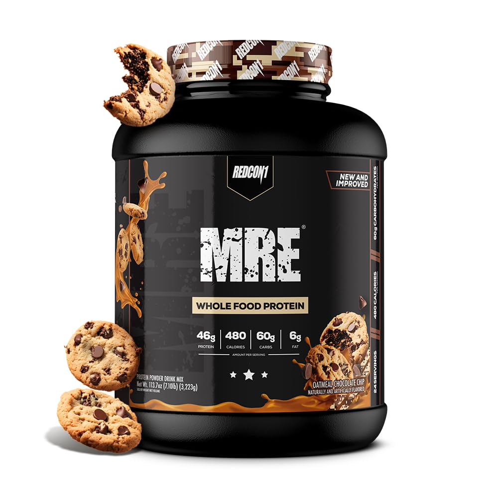 REDCON1 MRE proteini Toz, Oatmeal Çikolata Chip - Meal Yenileme proteini PCT Oil & Whole Foods - Proteinler ile Kas Kurtarmada Yardıma Doğal Malzemeler (25 Hizmet)