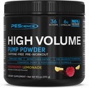 PE Science High Volume Stim-Free Pre Workout, L Citrulline & L Arginine Nitrate, Non-Stim Preworkout for Men and Women, 36 Scoops, Raspberry Lemonade