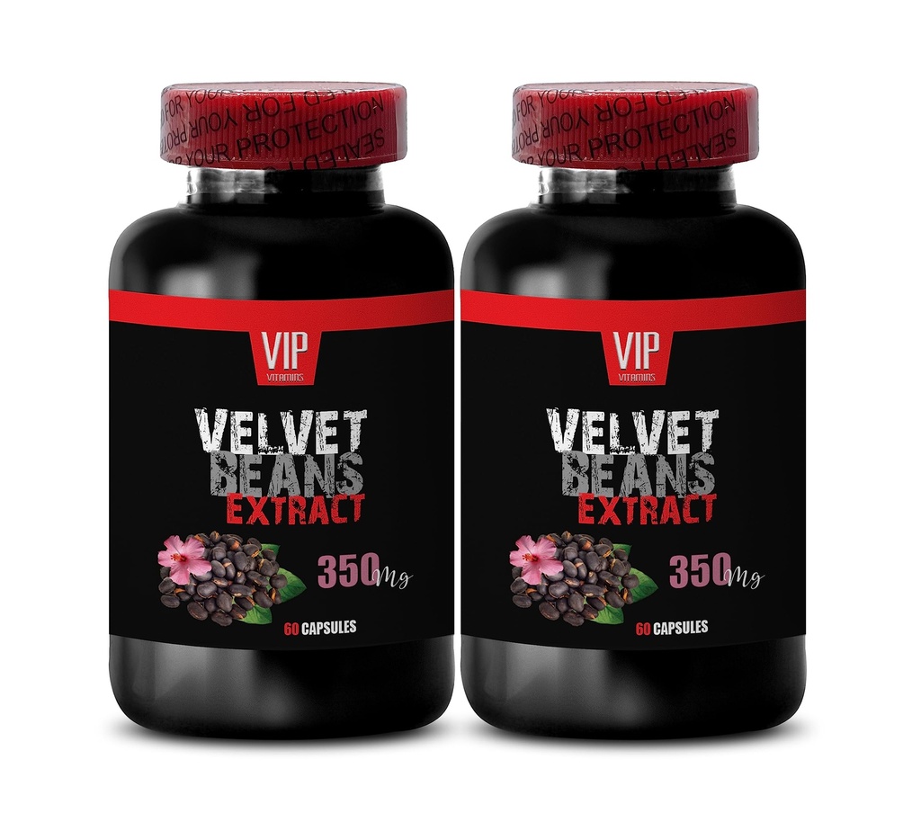 mucuna pruriens Extract - Velvet Beans - Deep ve Rejuvenating Relaxasyon için Tamam, Mucuna Pruriens, Fiziksel Performans ATM, Focus ve Clarity Supplement, Stres Yardımı, 2 Bot, 120 Caps