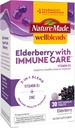 Nature Made Wellblends Elderberry με Ανοσοποιητική Κάρτα, Βιταμίνη D3 και Ψευδάργυρο, με Γεύσεις Elderberry, 30 Δισκία ταχείας διάλυσης